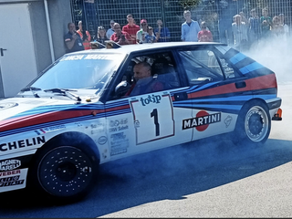 Miki Biason della Lancia Delta durante l'esibizione Miki Biason della Lancia Delta durante l'esibizione