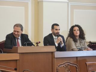 Il sindaco Corsaro, l'assessore regionale Marnati e l'assessore Evangelisti