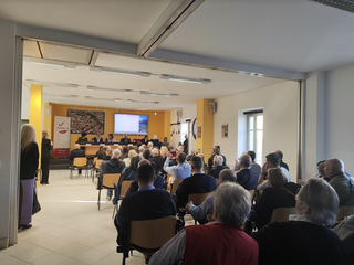 La sala Biginelli durante l'incontro La sala Biginelli durante l'incontro