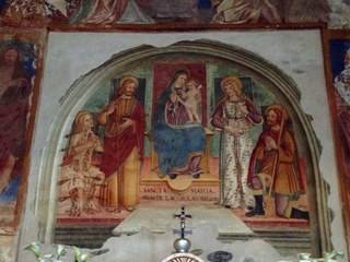 Un particolare della decorazione pittorica interna