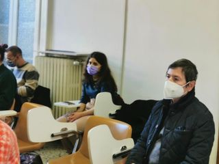 Danilo Fiacconi con alcuni dei giovani attualmente in servizio