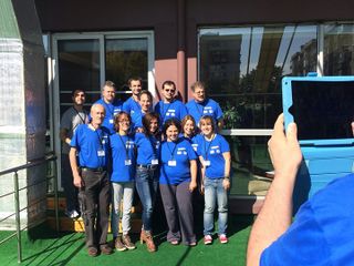 Il gruppo degli italiani a Sofia. Laura è davanti, terza da sinistra