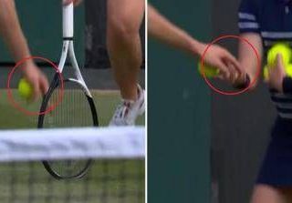 Solo a Wimbledon, tappo di champagne salta in campo durante la finale Solo a Wimbledon, tappo di champagne salta in campo durante la finale