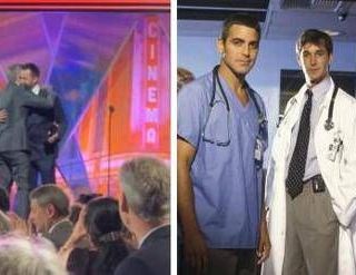 Golden Globe, The Pitt tra i vincitori. L'abbraccio di Noah Wyle con il collega di ER George Clooney