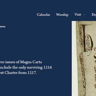 Cattedrale di Durham: sarà esposta l’unica copia della Magna Carta del 1216, insieme alle edizioni del 1225 e del 1300 e a tre copie della Forest Charters