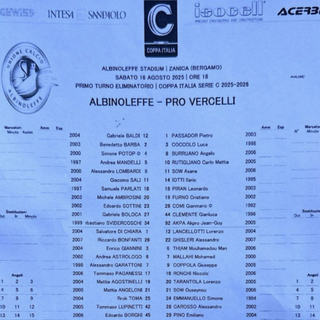 Pro Vercelli: primo test da 10 e lode. Vince 3 a 0 e passa il primo turno di Coppa.
