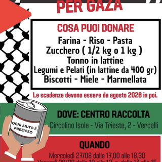 Raccolta di cibo per Gaza al Circolino dell'Isola