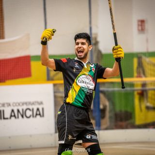 Juan Moyano, marcatore del terzo gol vercellese, in una foto di Chiara Jett Tugnolo.