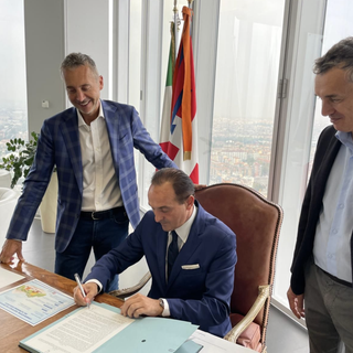 Riva Vercellotti con il presidente Cirio