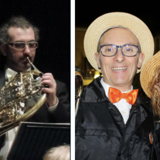 Marco Bertona al corno, Davide Capato (trombone a tiro) e Tiziana Bertona (flauto)