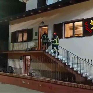 Principio di incendio a un camino