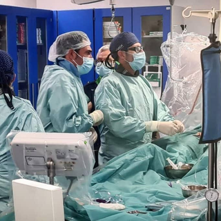 Il team di cardiologia interventistica al lavoro