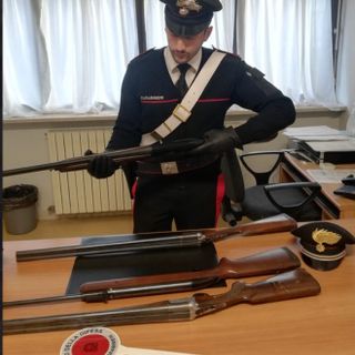 Alcune delle armi sequestrate all'uomo di Viverone