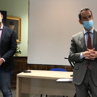 Il sindaco Paolo Tiramani e il manager Angelo Penna