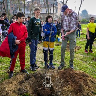 Nuove piante a dimora nel bosco parco della media Pertini