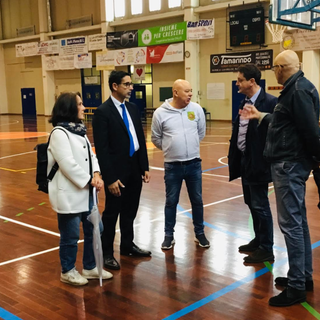 Il sopralluogo al PalaPiacco