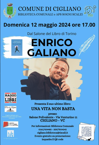 "Una vita non basta" di Enrico Galiano: presentazione a Cigliano "Una vita non basta" di Enrico Galiano: presentazione a Cigliano