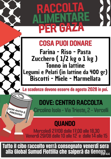 Raccolta di cibo per Gaza al Circolino dell'Isola