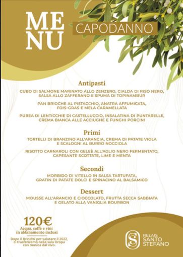 Al Relais Santo Stefano a Sandigliano, Biella, un menu speciale per Capodanno Al Relais Santo Stefano a Sandigliano, Biella, un menu speciale per Capodanno