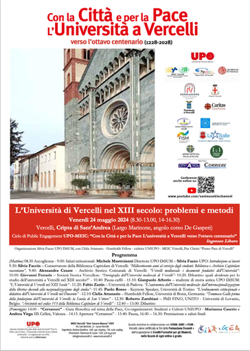 Un seminario dedicato all’ Università di Vercelli nel XIII° secolo