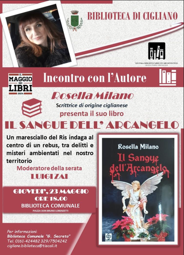 Biblioteca di Cigliano: Rosella Milano presenta il suo nuovo libro Biblioteca di Cigliano: Rosella Milano presenta il suo nuovo libro