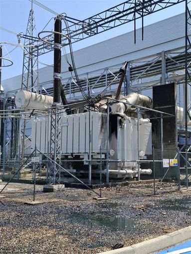 Il trasformatore interessato dall'incendio