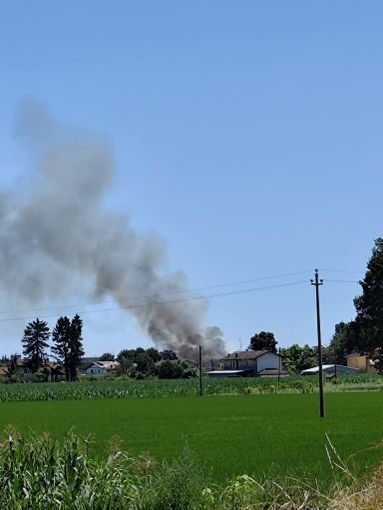 Fiamme in località Boarone: la colonna di fumo visibile da tutta Vercelli Fiamme in località Boarone: la colonna di fumo visibile da tutta Vercelli