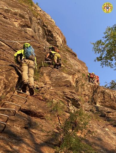 Bloccato sulla ferrata Falconera, escusrionista recuperato dal Soccorso Alpino