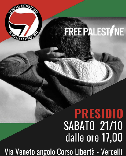 Presidio per esprimere solidarietà al popolo palestinese