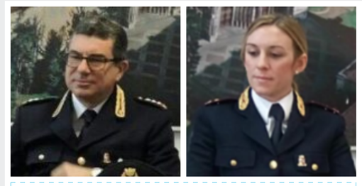 I dirigenti Athos Vecchi e Silvia Peirolo lasciano la Questura di Vercelli I dirigenti Athos Vecchi e Silvia Peirolo lasciano la Questura di Vercelli