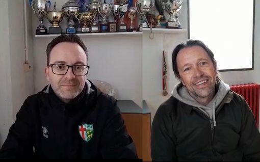 Da sinistra: Sergi Punset, allenatore di Engas Hockey Vercelli e Piero Mentasti, vice presidente.