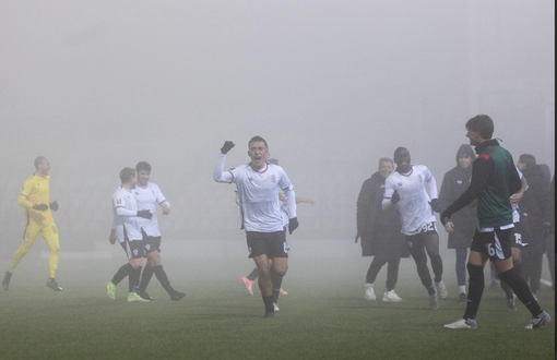 L'esultanza di Burruano dopo il gol (f. DEVECCHI)