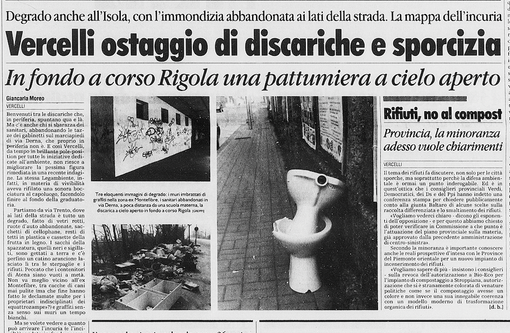 Vercelli, mai così sporca: il ritornello è vecchio