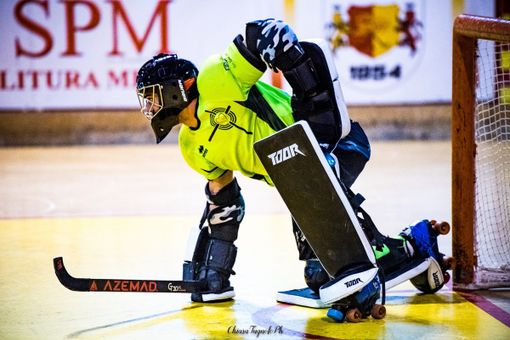 Fabio Errico, portiere di Engas Hockey Vercelli, autore di un match da incorniciare (foto di Chiara Jett Tugnolo)