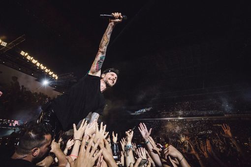 Un momento dello show di Lorenzo Jovanotti a Milano