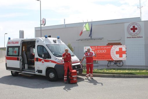 I due volontari della Cri che hanno assisito al parto