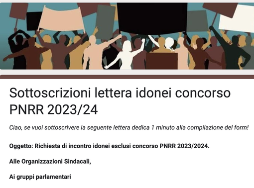 Docenti idonei al concorso PNRR 2023/2024 sul piede di guerra