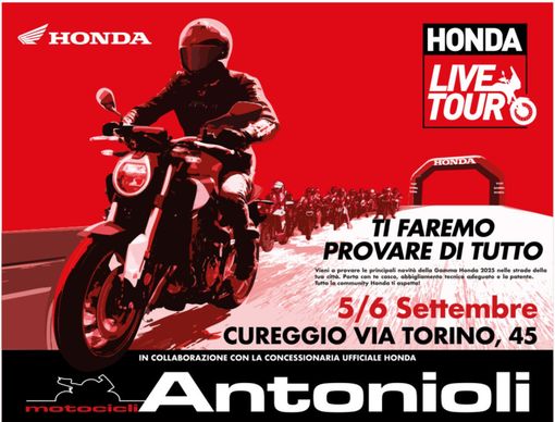 Honda Live Tour da Antonioli Motocicli: il 5 e 6 settembre si provano i modelli Honda VIDEO Honda Live Tour da Antonioli Motocicli: il 5 e 6 settembre si provano i modelli Honda VIDEO