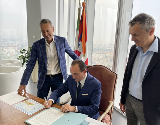 Riva Vercellotti con il presidente Cirio Riva Vercellotti con il presidente Cirio