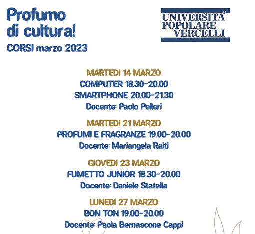 La locandina dei corsi