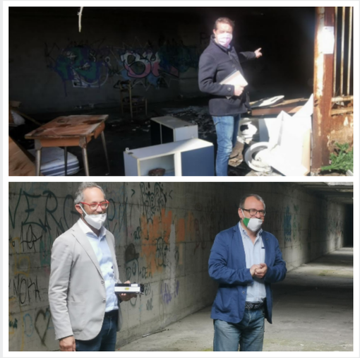 Il tunnel sotto il condominio prima e dopo l'intervento