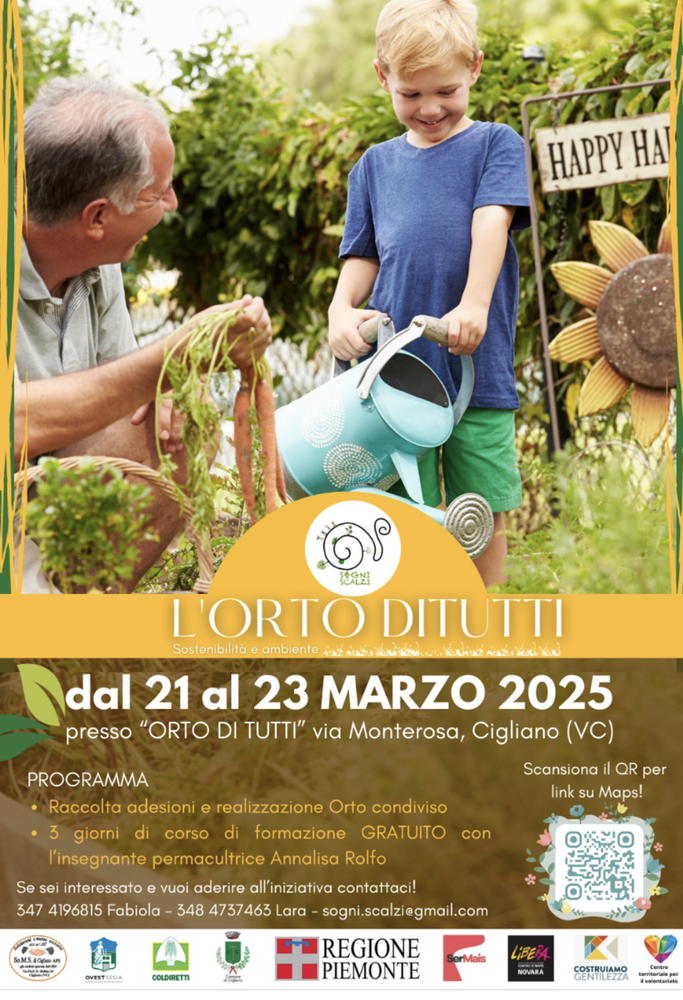 Cigliano: tre giorni di corso (gratuito) "L'orto di tutti" Cigliano: tre giorni di corso (gratuito) "L'orto di tutti"