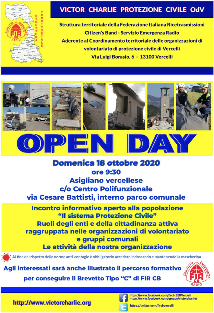 Victor Charlie: open day dedicato alla Protezione civile