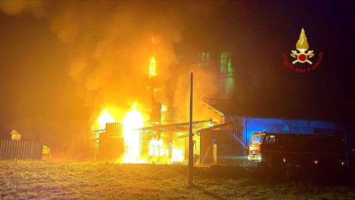 In fiamme la segheria Giordano - foto e video In fiamme la segheria Giordano - foto e video