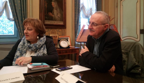 Grazia Camellini, presidente Auser Vercelli, e Sergio Cavallaro, fondatore Auser di Borgomanero