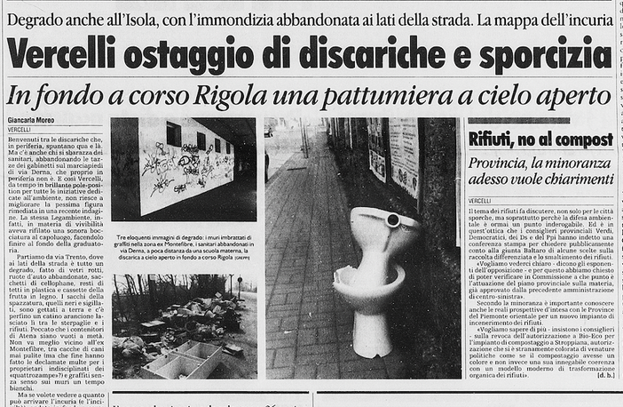 Vercelli, mai così sporca: il ritornello è vecchio