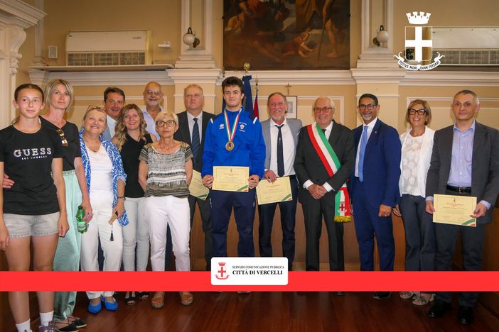 Vercelli festeggia Ettore Leporati, campione italiano di spada Vercelli festeggia Ettore Leporati, campione italiano di spada