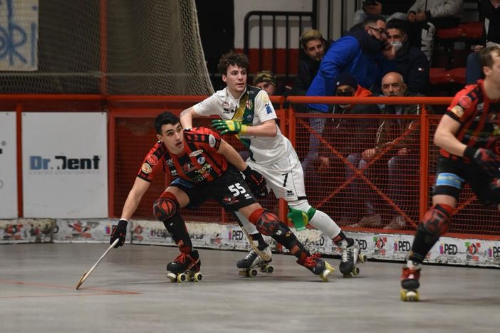 Joan Galbas e Cosimo Mattugini impegnati in una fase di gioco (foto Ilaria Pozzato)