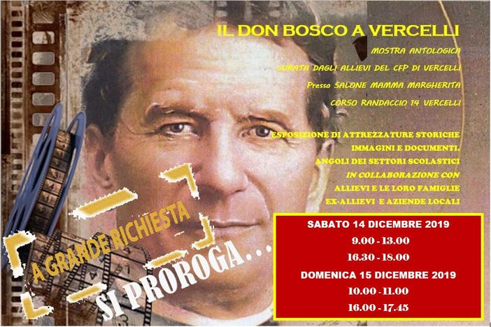 Mostra "Il don Bosco a Vercelli": nuovi orari Mostra "Il don Bosco a Vercelli": nuovi orari