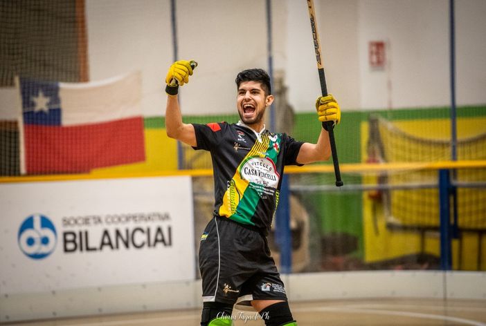 Juan Moyano, marcatore del terzo gol vercellese, in una foto di Chiara Jett Tugnolo.